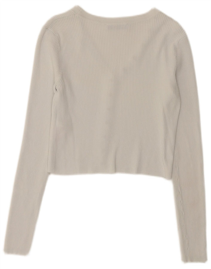 Женский укороченный кардиган Zara UK 10, маленький белый полиамид