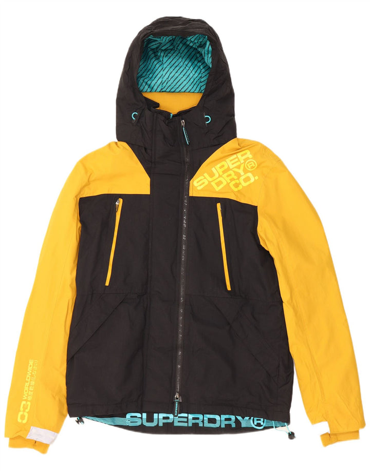 Мужская ветровка с рисунком SUPERDRY UK 38, средний черный цвет с цветными блоками