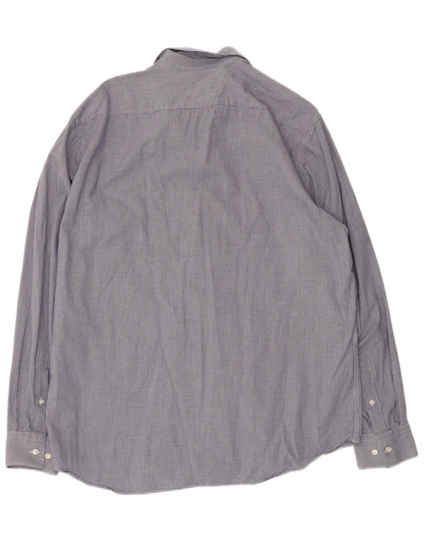Мужская рубашка обычного кроя Hugo Boss, размер 44 17 1/2 XL, синяя с узором «гусиные лапки»