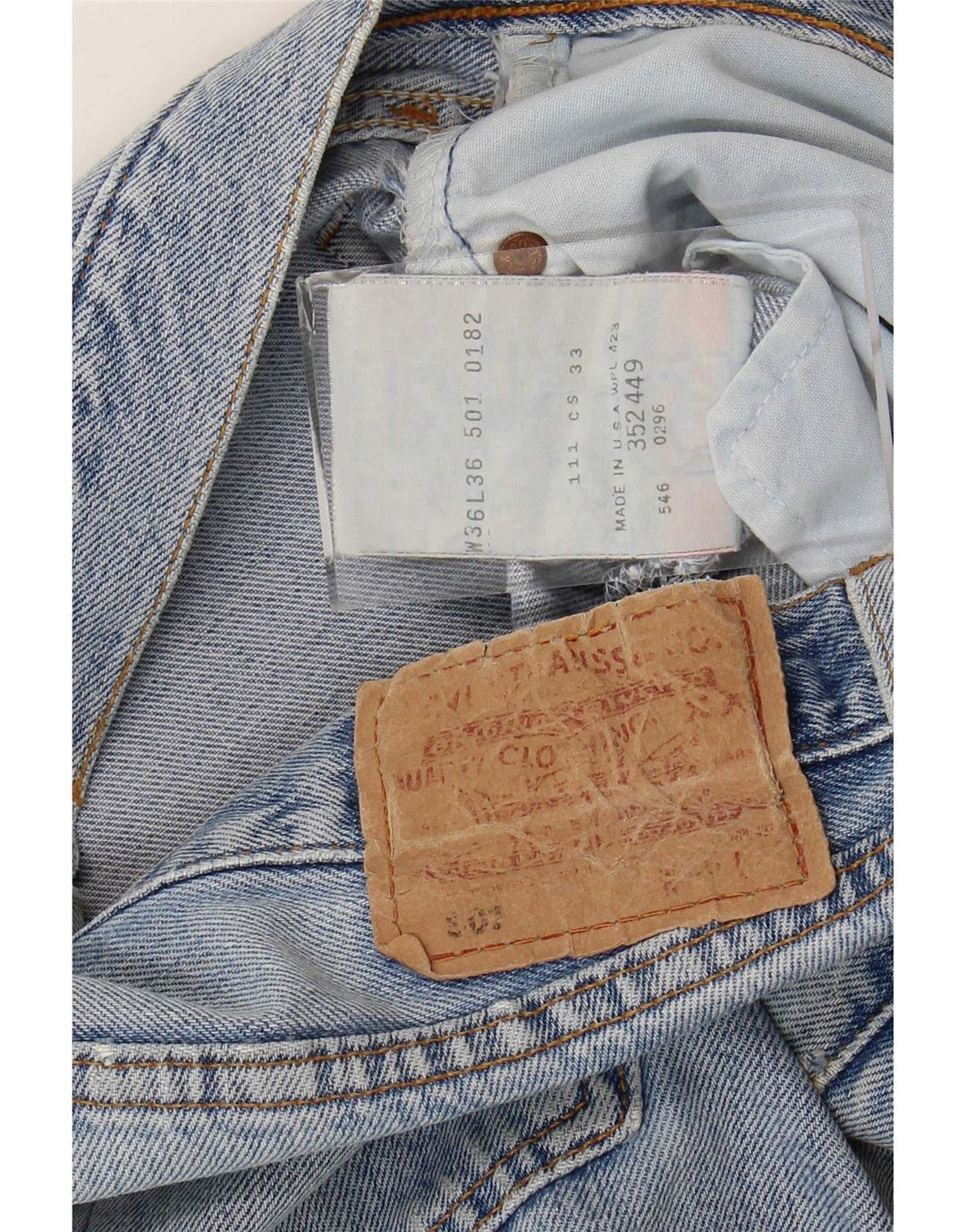 Мужские прямые джинсы Levi's 501 W36 L28, синий хлопок