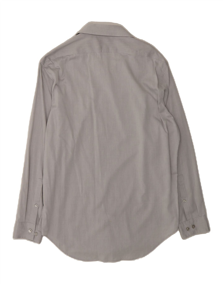 CALVIN KLEIN Mens Slim Fit Shirt Medium Grey Vintage Calvin Klein and Second-Hand Calvin Klein from Messina Hembry 