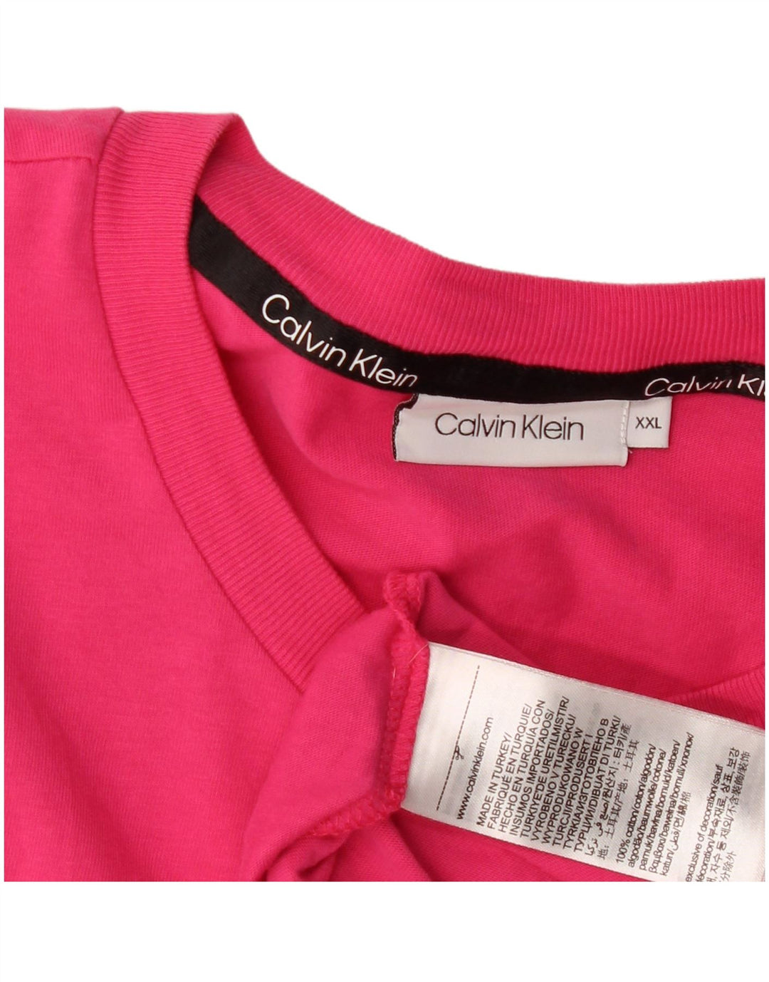 Женская футболка с рисунком Calvin Klein, топ 2XL, розовый хлопок