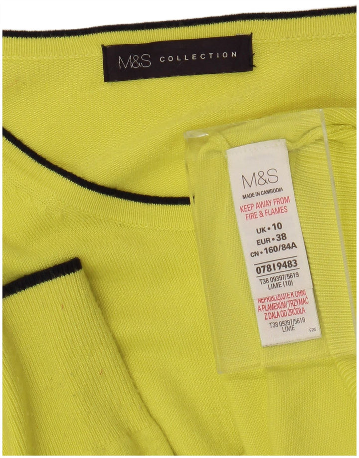 Женский кардиган Marks & Spencer UK 10, маленький желтый вискозный свитер