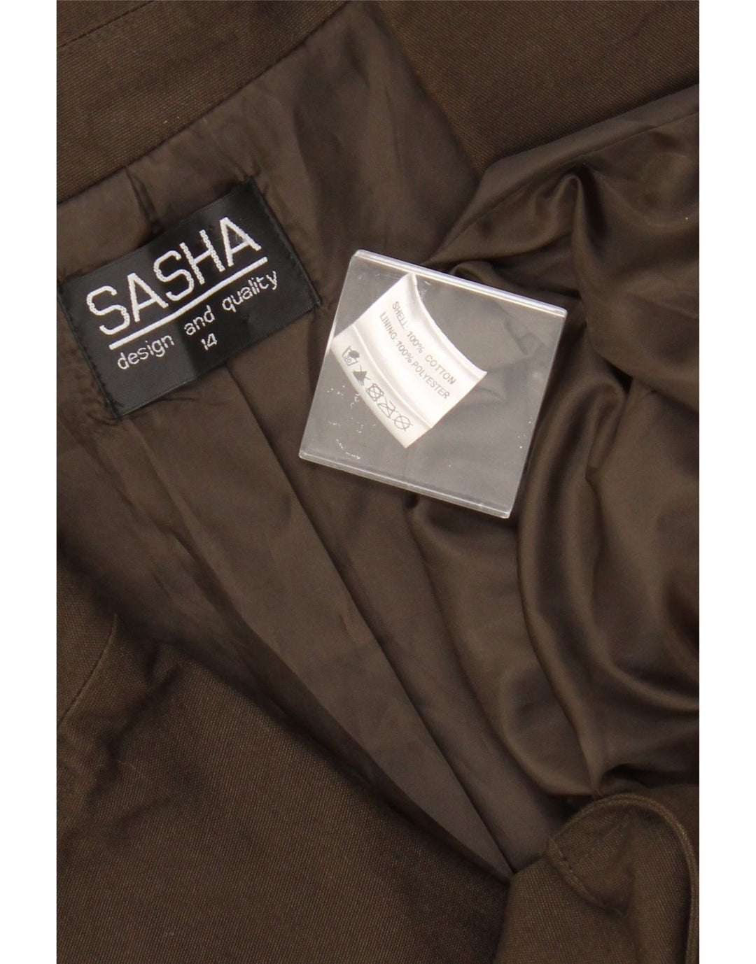 Женская куртка Sasha UK 14, большой размер, хлопок цвета хаки