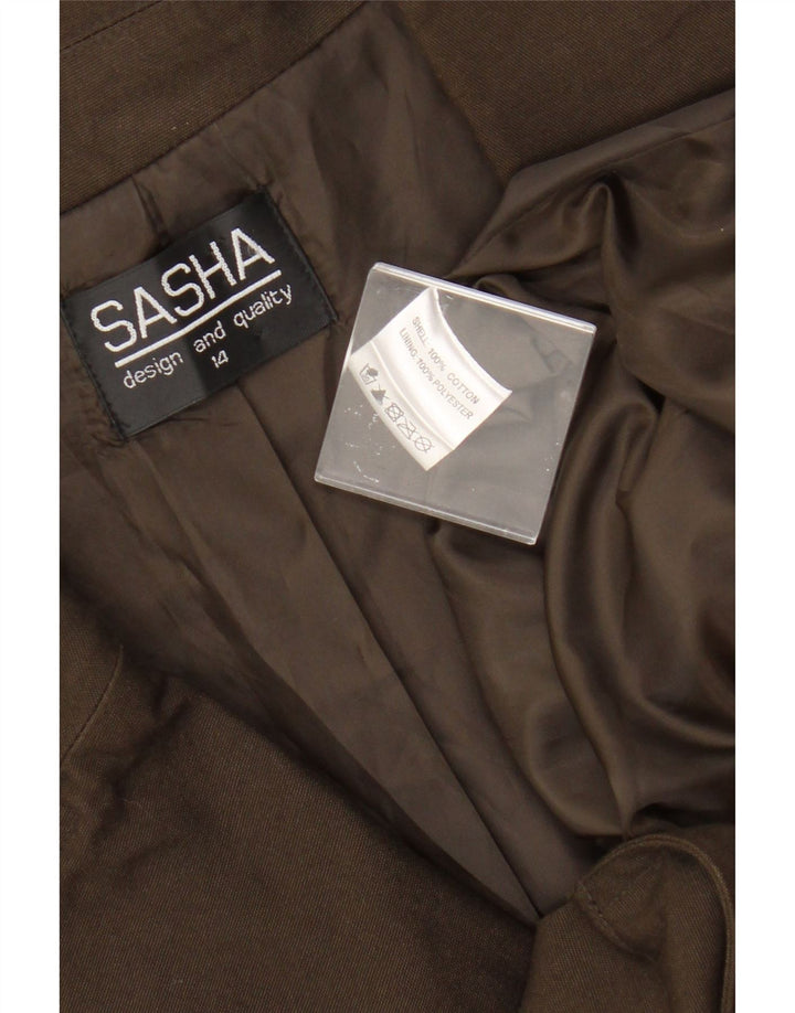 Женская куртка Sasha UK 14, большой размер, хлопок цвета хаки