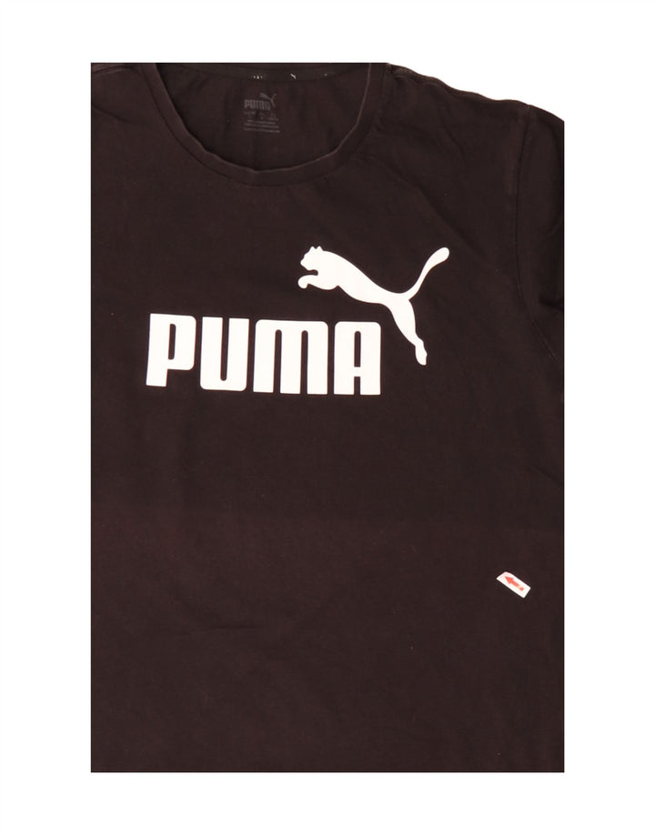 Мужская футболка с рисунком Puma, большая черная хлопковая рубашка