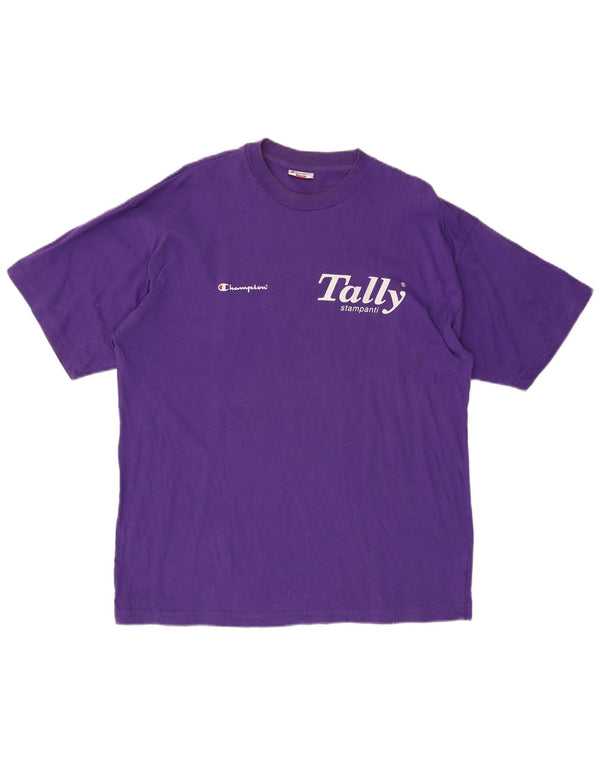 Женская футболка с рисунком CHAMPION Top UK 16, большой размер, фиолетовый хлопок