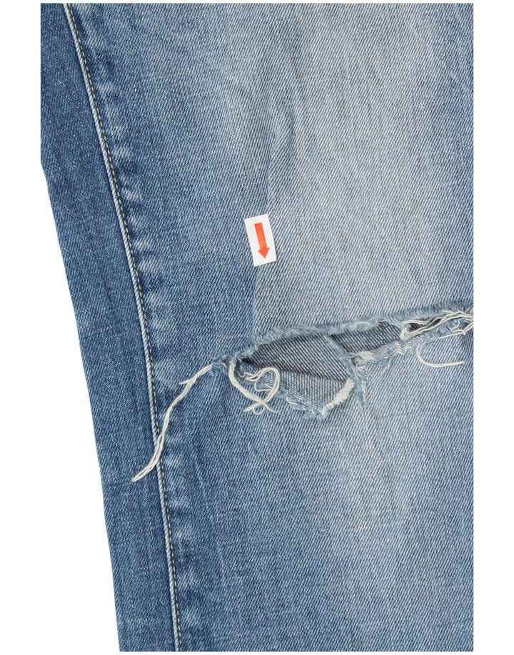 Женские потертые узкие джинсы G-STAR W31 L36, синий хлопок