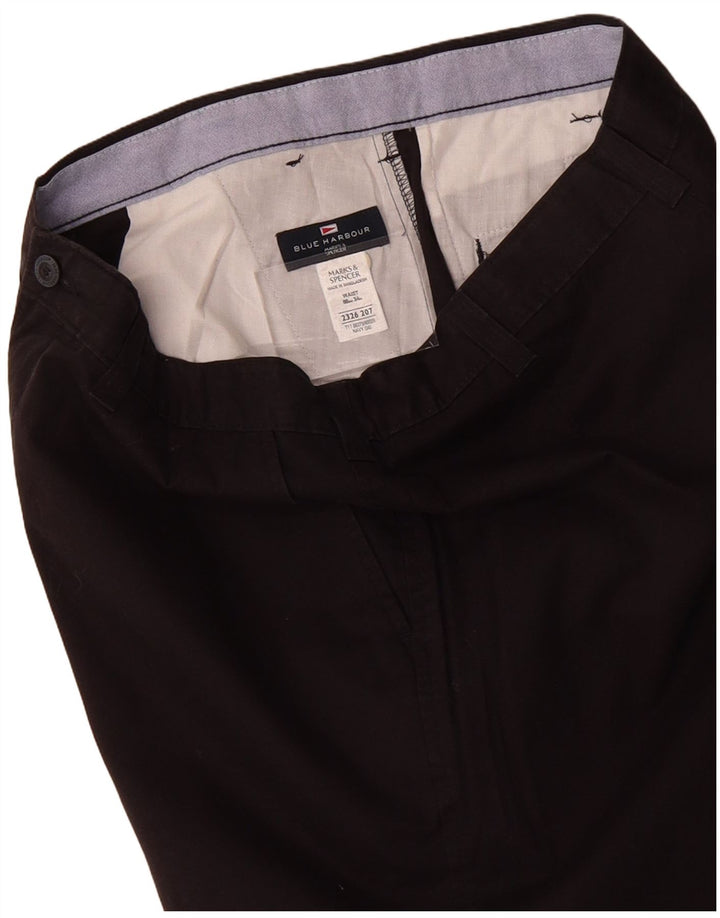 MARKS & SPENCER Mens Blue Harbour Chino Shorts W34 Large Black Cotton