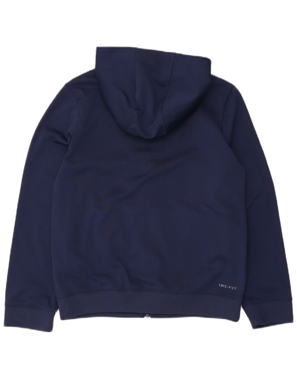 Свитер с капюшоном на молнии Nike Dri Fit для мальчиков 13–14 лет XL, темно-синий с цветными блоками