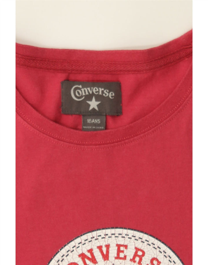 CONVERSE Boys Graphic T-Shirt Top 15-16 Years Red Cotton Vintage Converse and Second-Hand Converse from Messina Hembry 