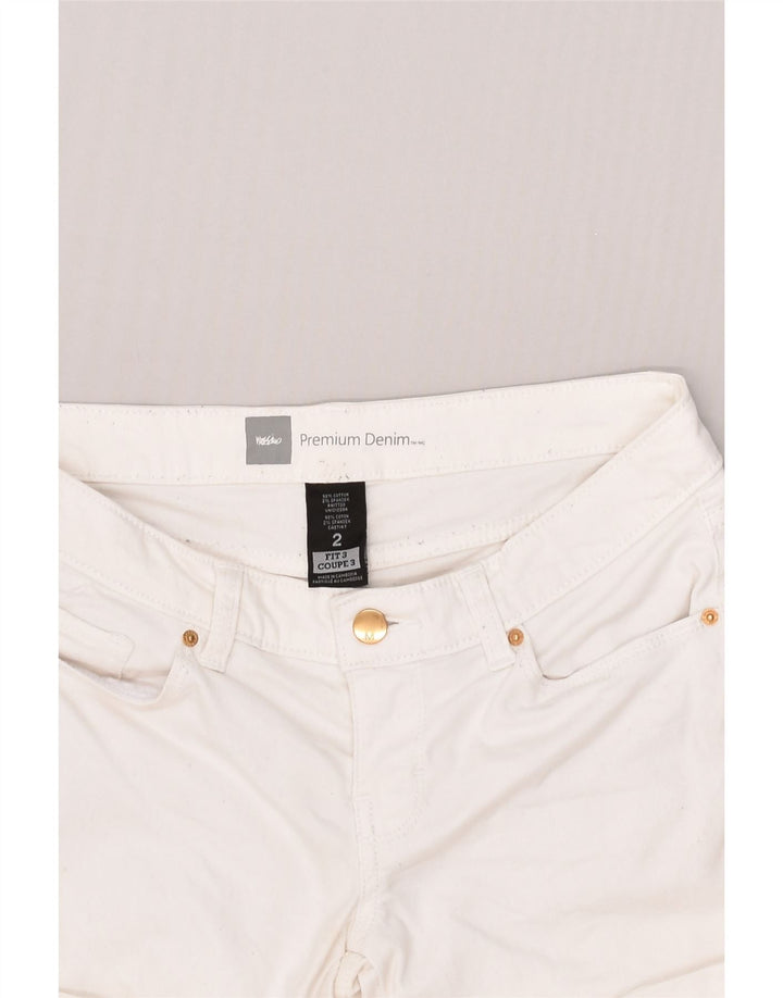 MOSSIMO Womens Premium Denim Shorts US 2 XS W30 White Cotton | Vintage Mossimo | Thrift | Second-Hand Mossimo | Used Clothing | Messina Hembry 