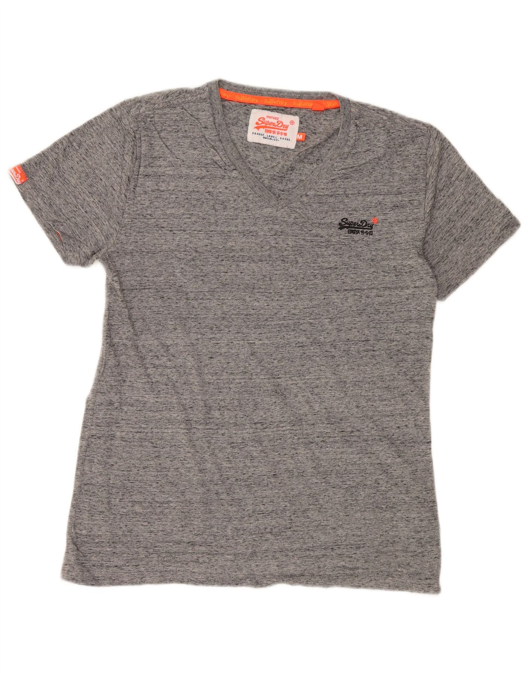 SUPERDRY Мужская футболка из хлопка среднего серого цвета с крапинками