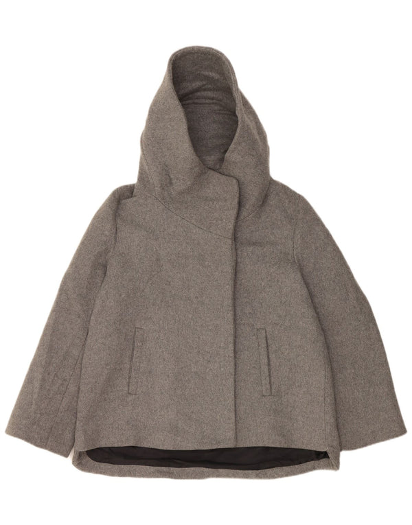 Женская ветровка с капюшоном Zara UK 14, большая, серый акрил
