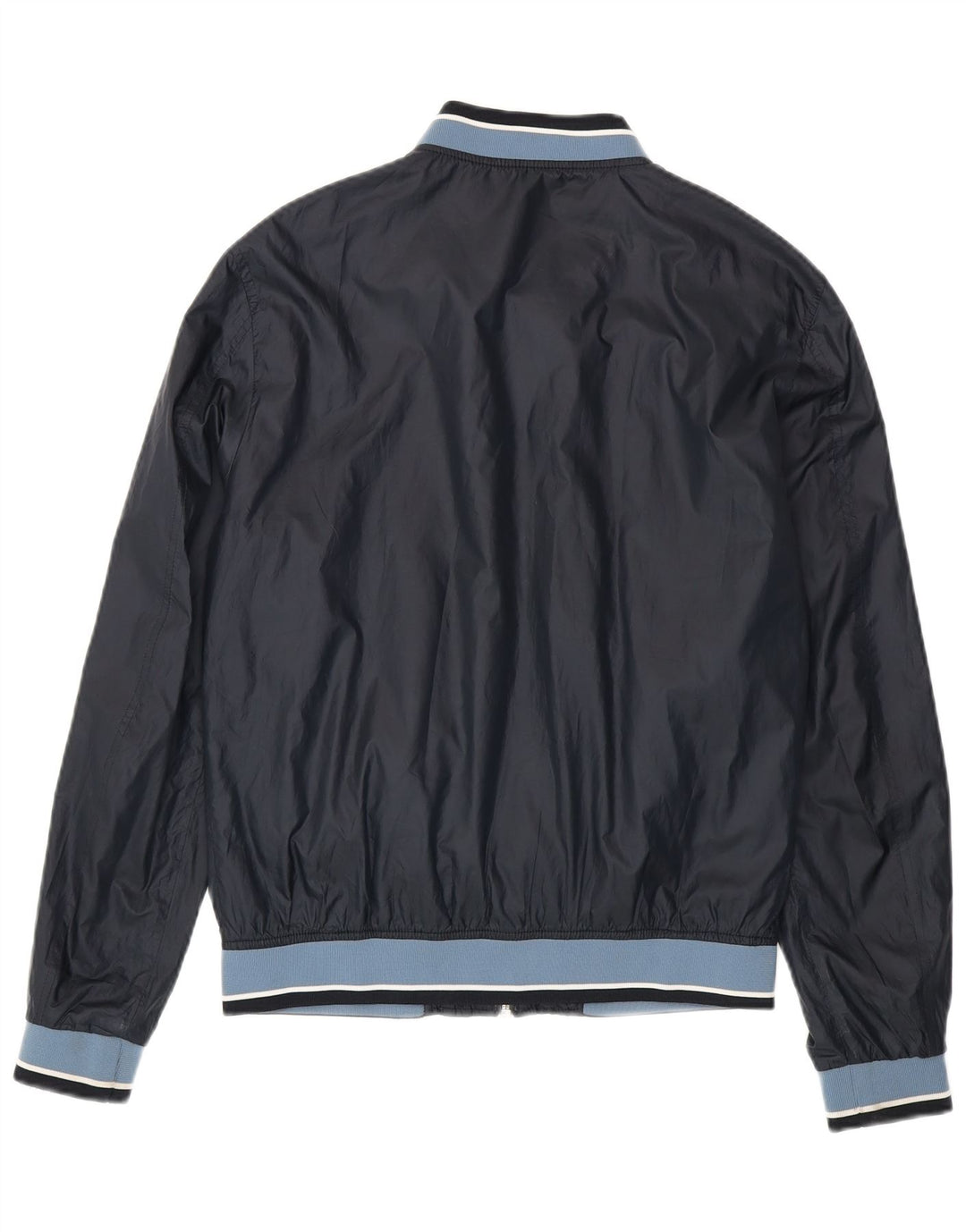 Мужская куртка-бомбер Zara UK 40, большая темно-синяя, полиэстер с цветными блоками