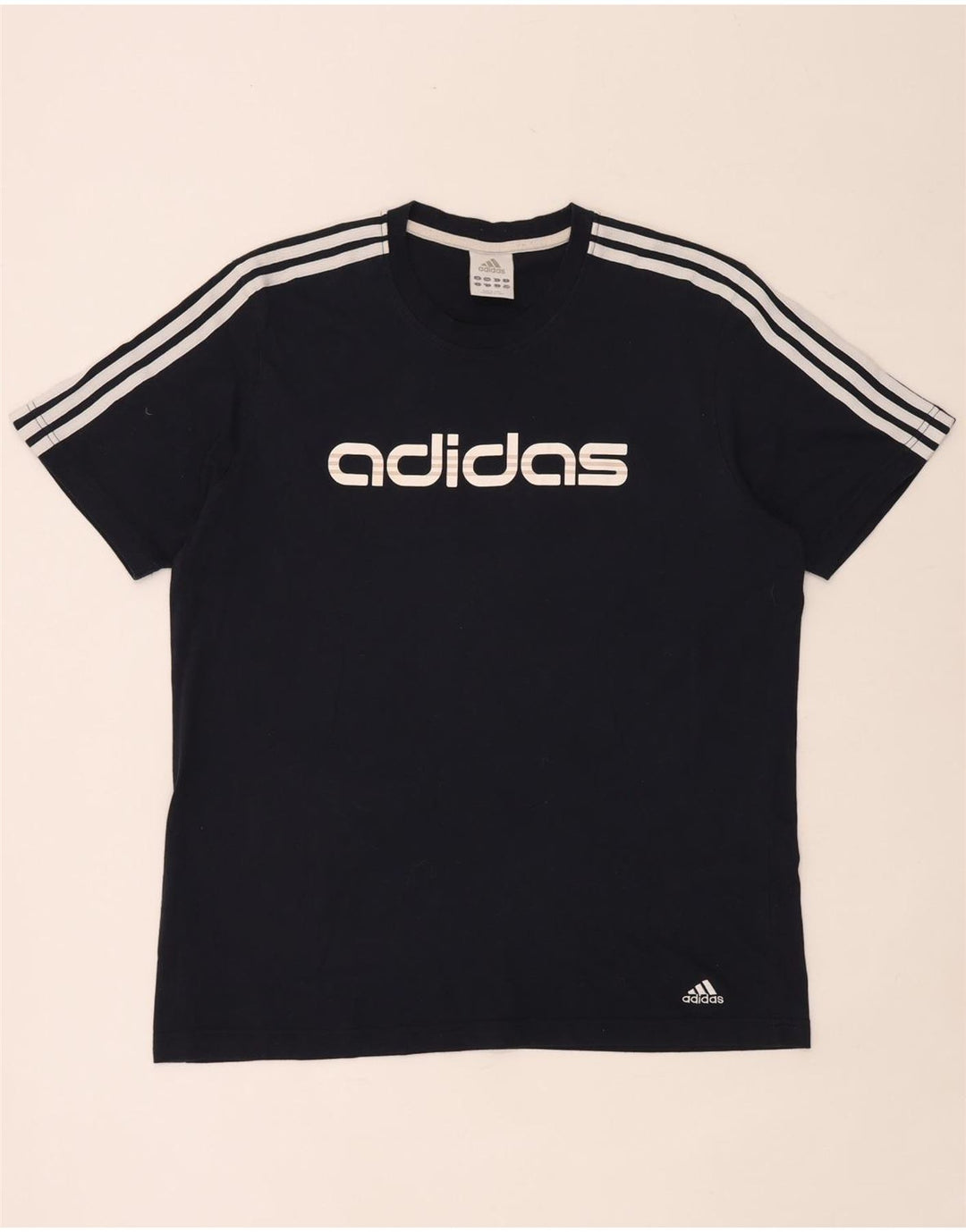 Мужская футболка с рисунком Adidas, большая, темно-синяя