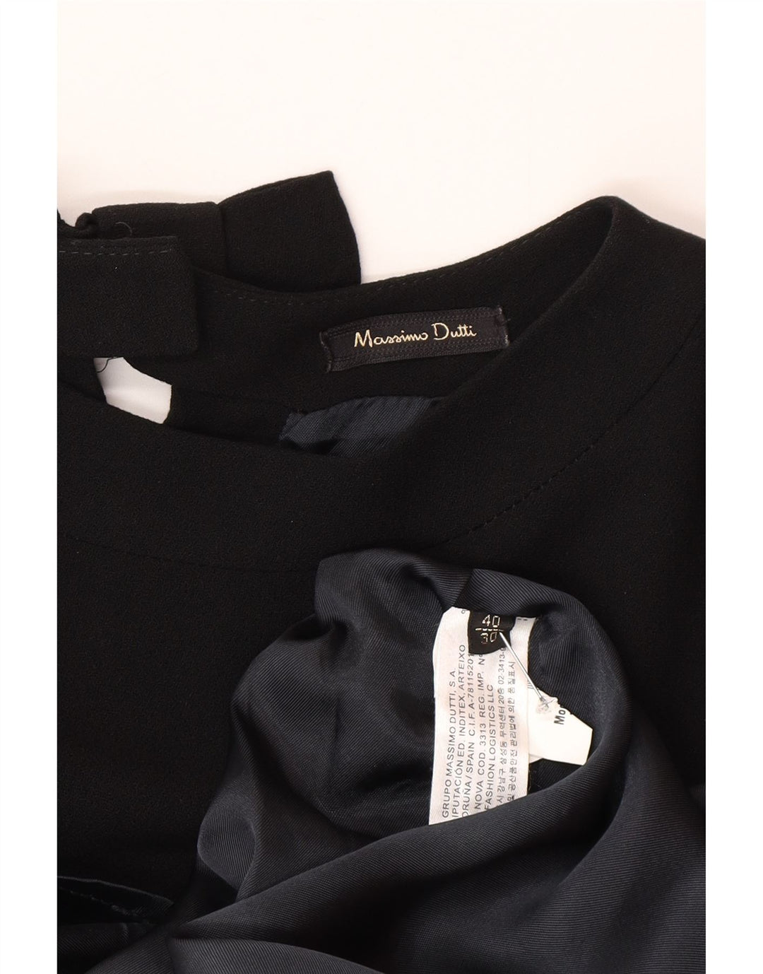 Женское платье прямого кроя Massimo Dutti EU 40, средний черный, вискоза