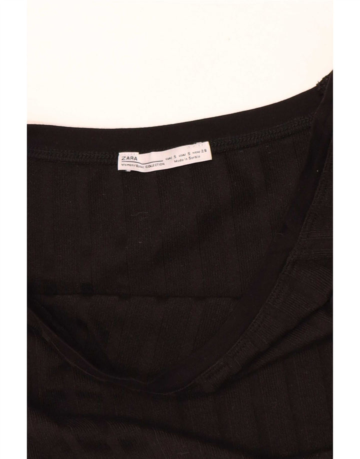 Женская укороченная блузка Zara UK 8, маленькая черная