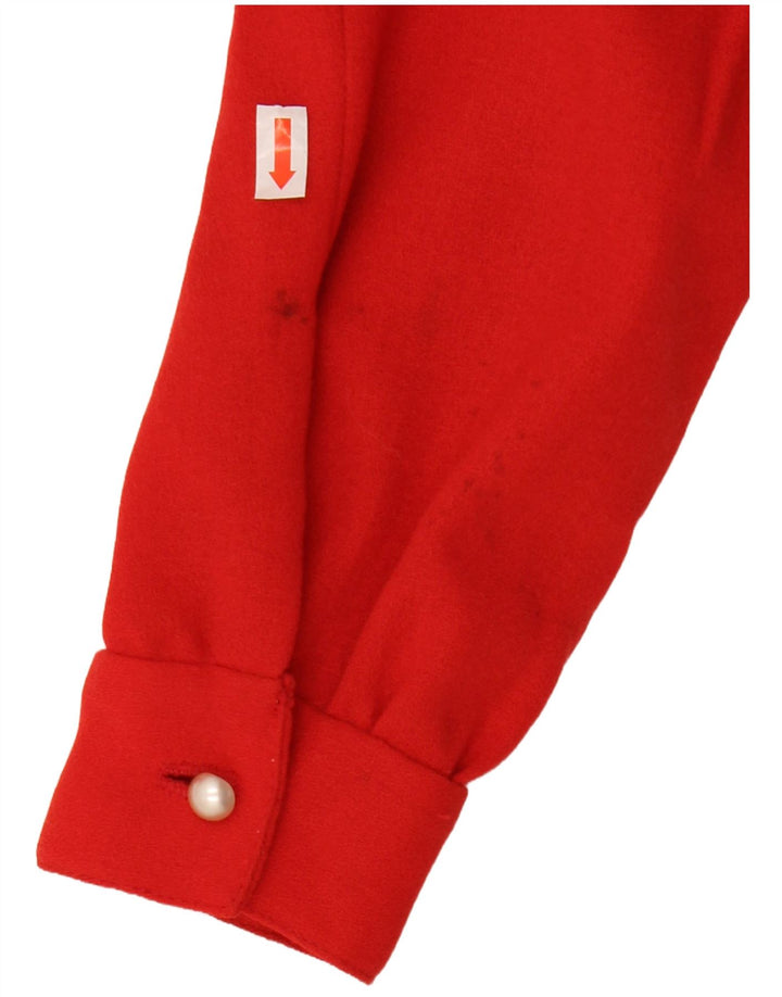 Женская укороченная блузка-рубашка VINTAGE UK 12, средний красный цвет