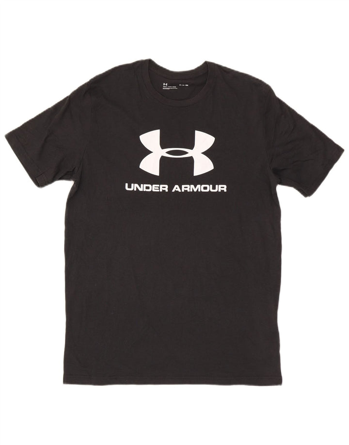 Мужская футболка с рисунком Under Armour, верх среднего размера, черный хлопок, хлопок