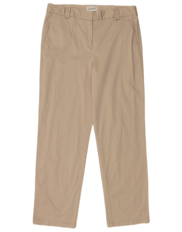 Женские классические брюки чинос Marks & Spencer UK 14, большие W32 L29, бежевые