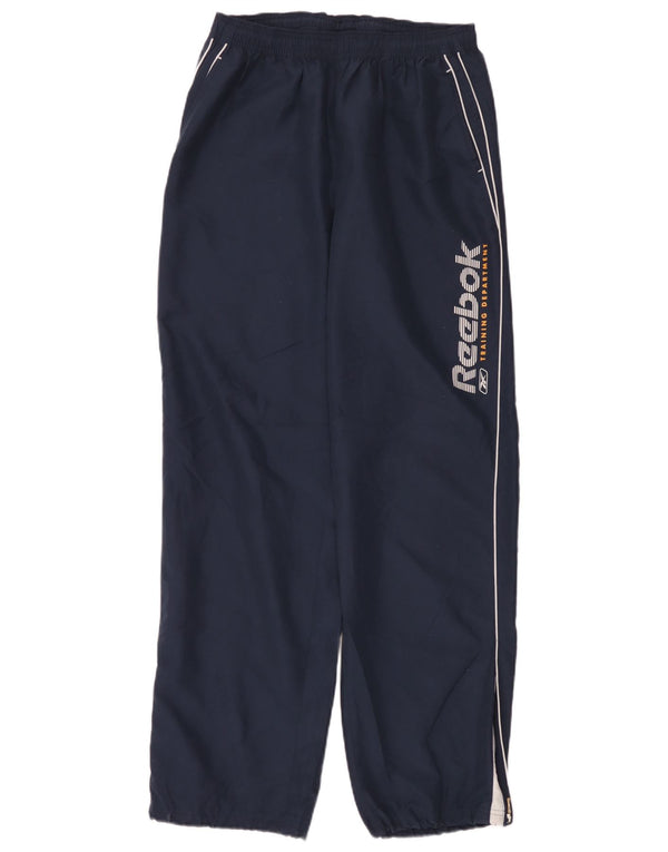 Reebok Мужские спортивные брюки с графическим рисунком, большие темно-синие, полиэстер
