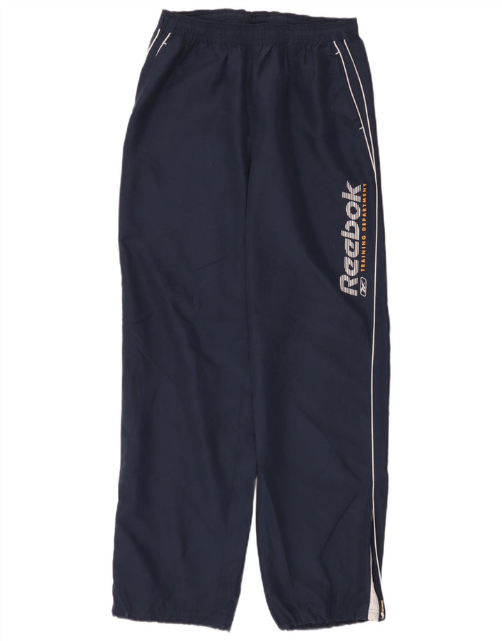Reebok Мужские спортивные брюки с графическим рисунком, большие темно-синие, полиэстер