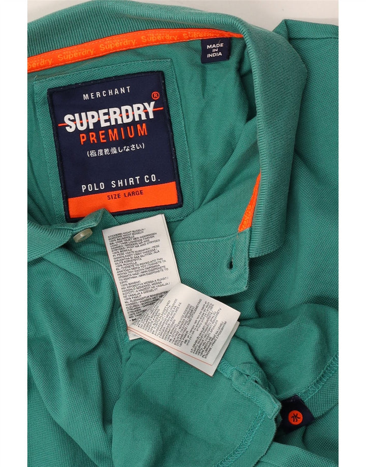 Мужская рубашка-поло Superdry, большая зеленая хлопковая