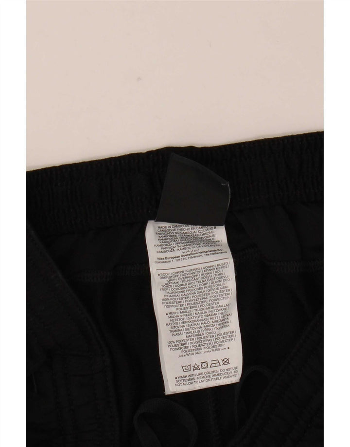 Мужские спортивные брюки Nike Dri Fit среднего размера, полиэстер с цветными блоками, средний черный