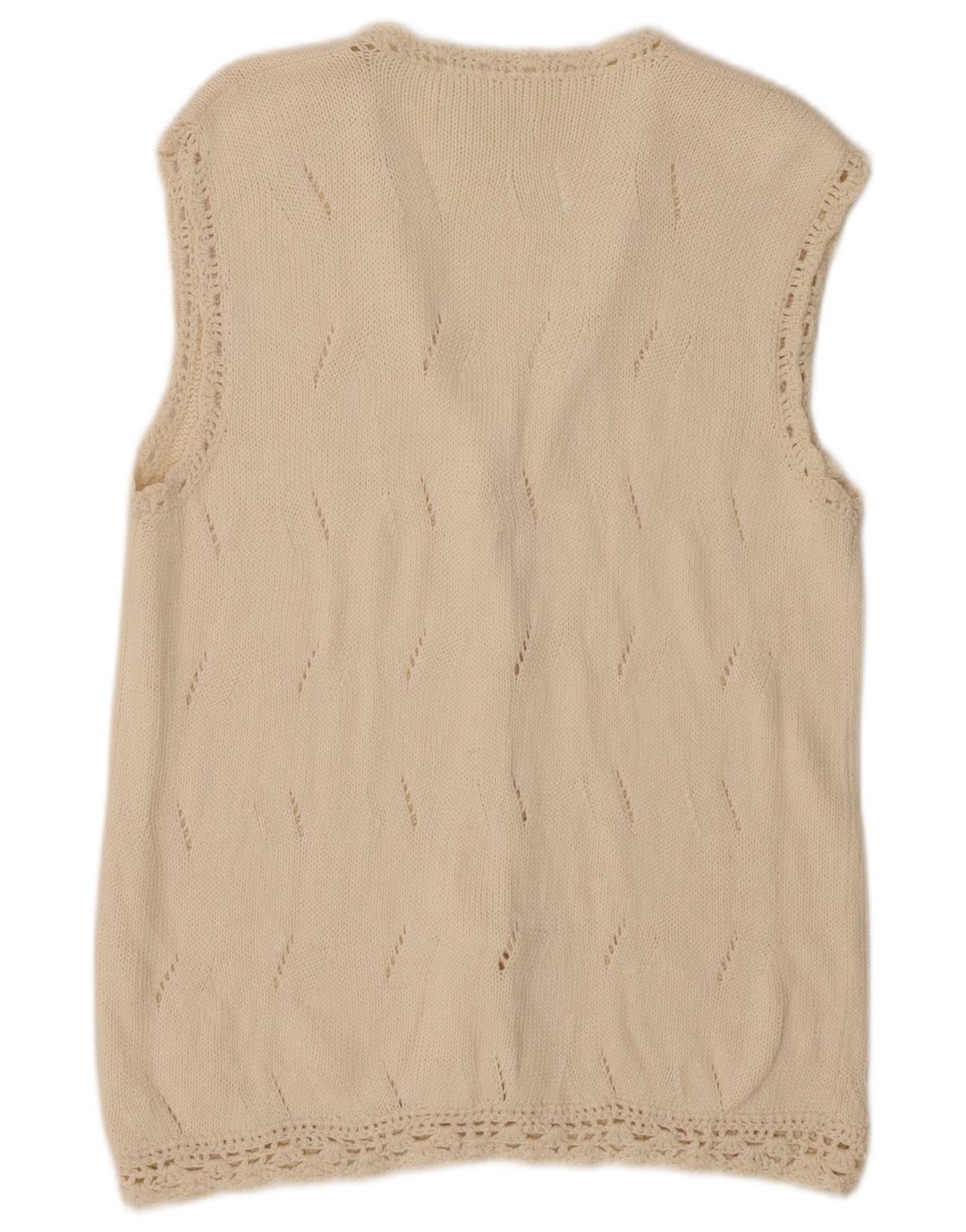 ARTESANIA Женский кардиган без рукавов UK 12, средний цвет, белый хлопок