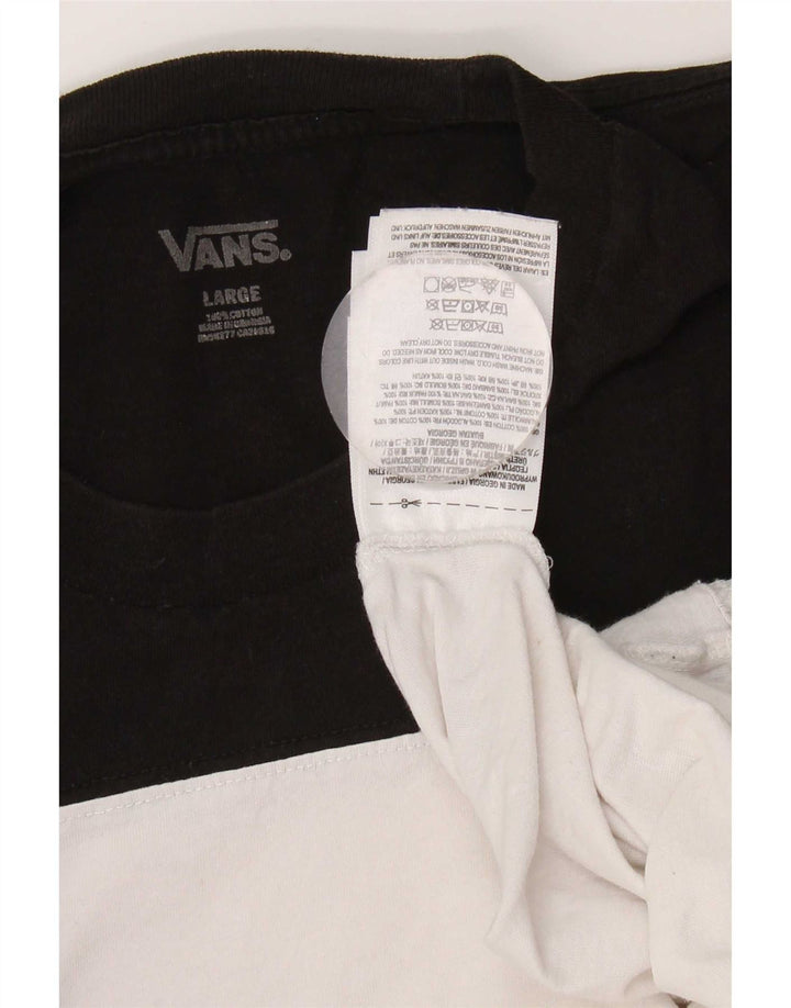Мужская футболка Vans, большой белый хлопок с цветными блоками
