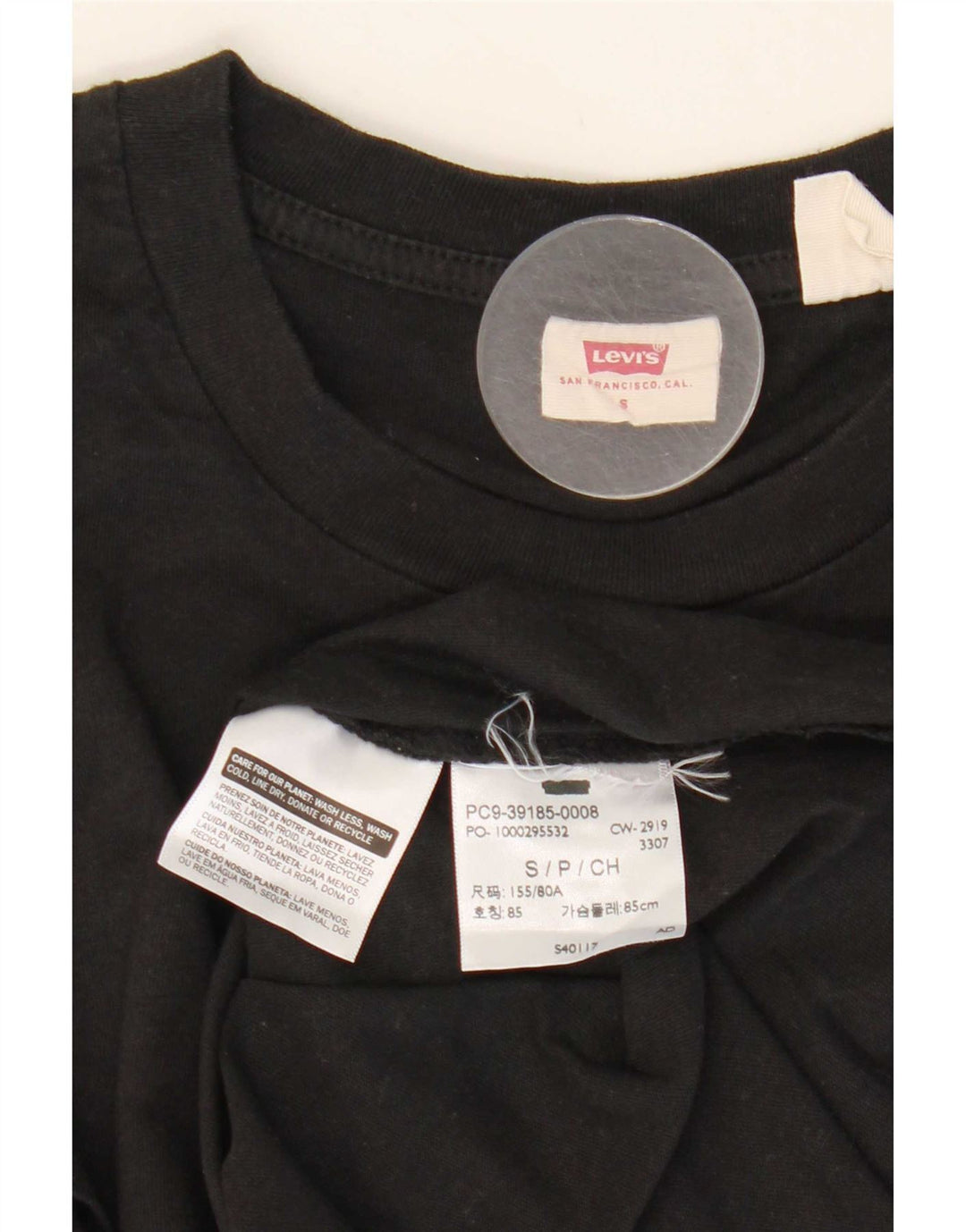 Женская футболка Levi's Top UK 10, маленькая, черная