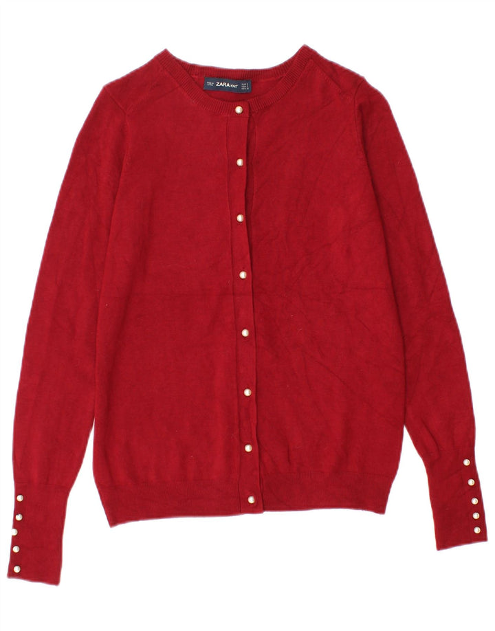Женский кардиган Zara UK 8, маленький красный вискоза