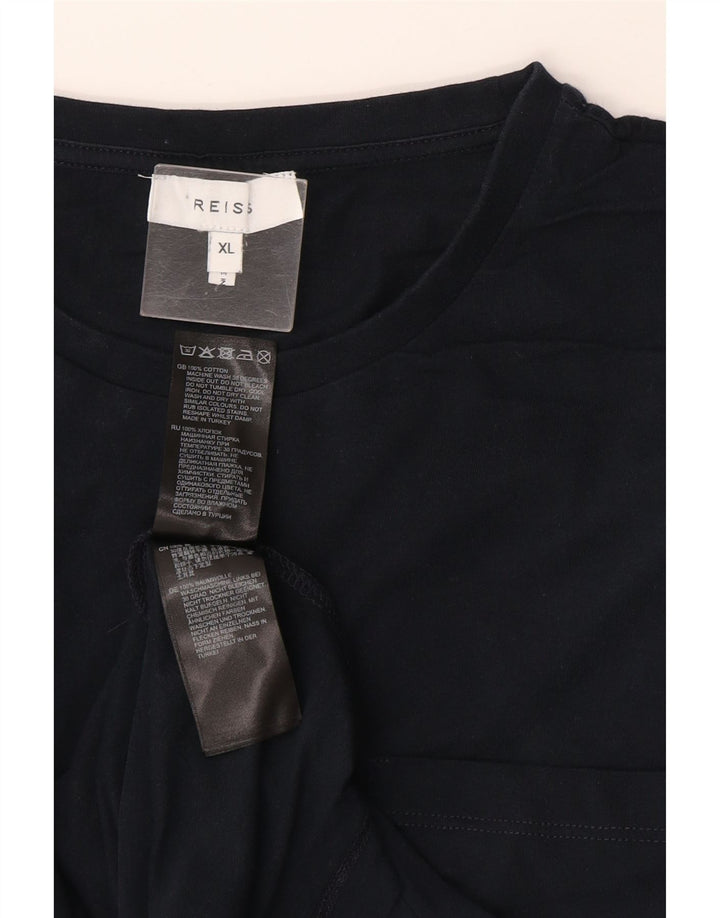 Мужской топ Reiss с длинным рукавом XL, темно-синий, хлопок