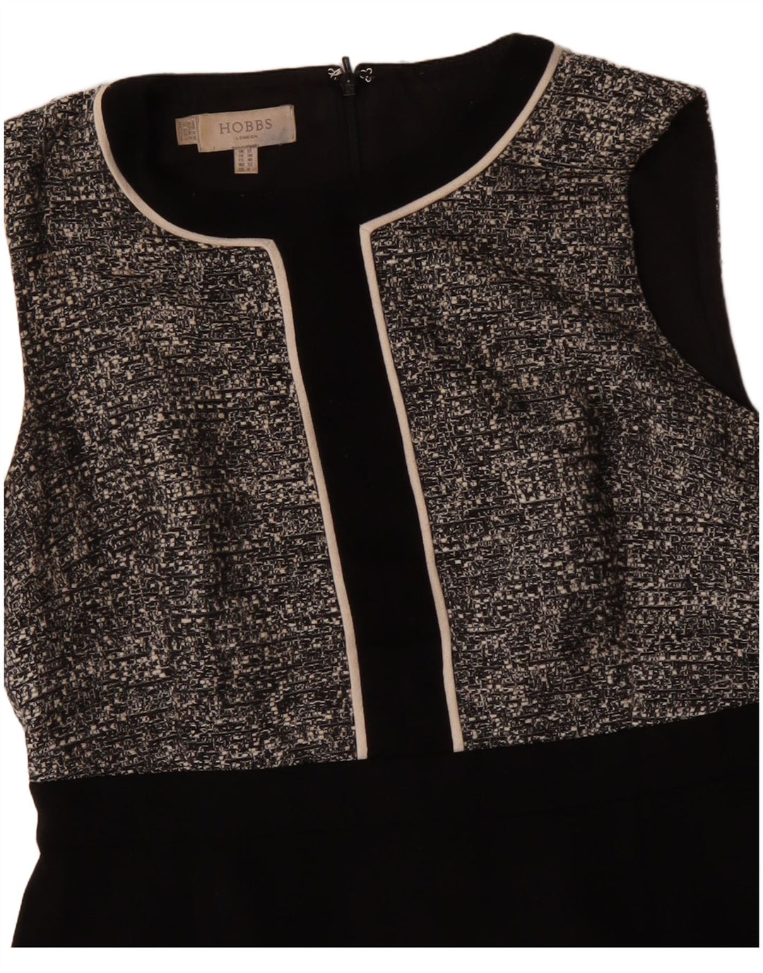 Женское платье-футляр без рукавов Hobbs UK 12, средний черный полиэстер с крапинками