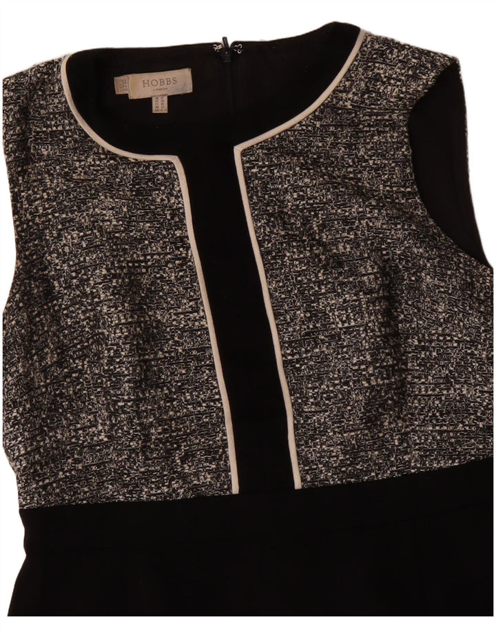 Женское платье-футляр без рукавов Hobbs UK 12, средний черный полиэстер с крапинками