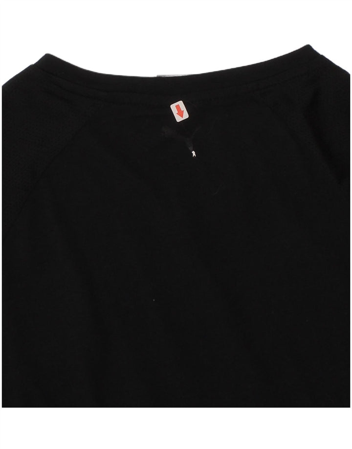 Футболка с рисунком Puma для девочек, топ 12–13 лет, большой черный полиэстер