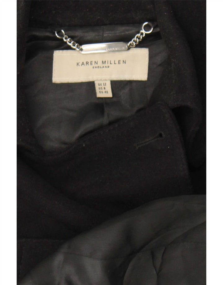 Женский тренч Karen Millen UK 12, средний черный, шерсть