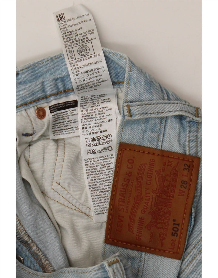 Мужские прямые джинсы LEVI'S 501 W28 L32 синие, хлопок