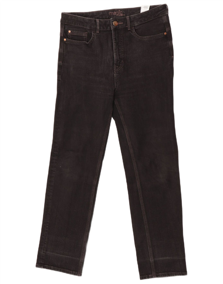 Женские прямые джинсы Marks & Spencer UK 12, средние W32 L27, черный хлопок