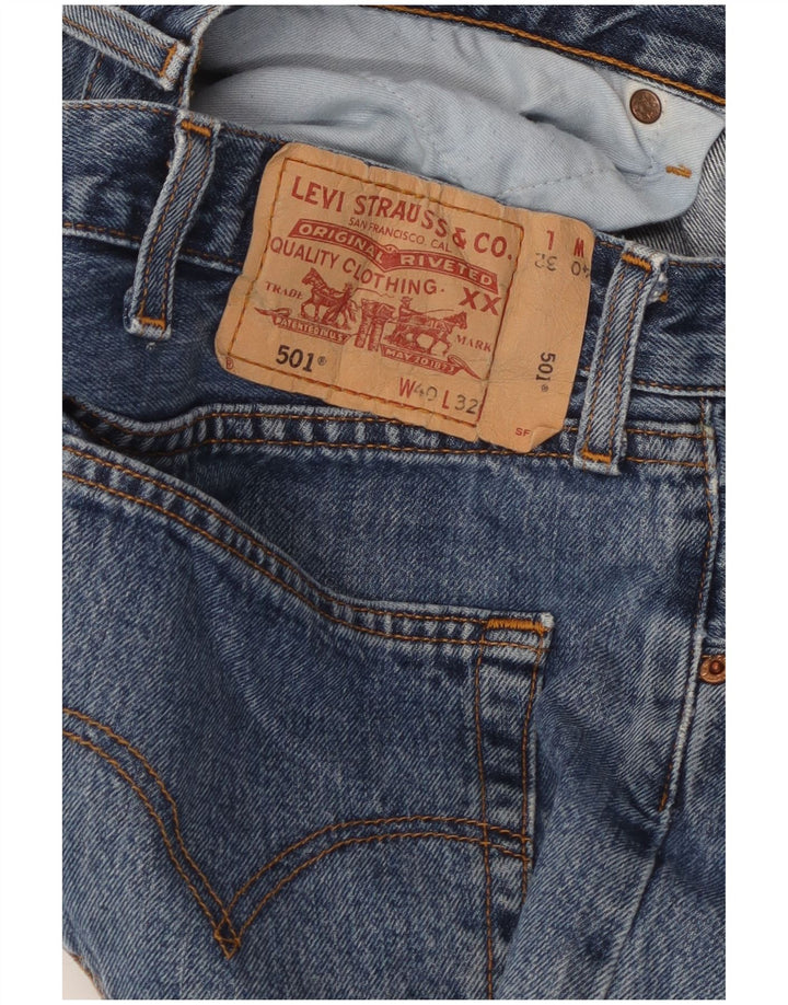 Мужские прямые джинсы LEVI'S 501 W40 L29 синие, хлопок