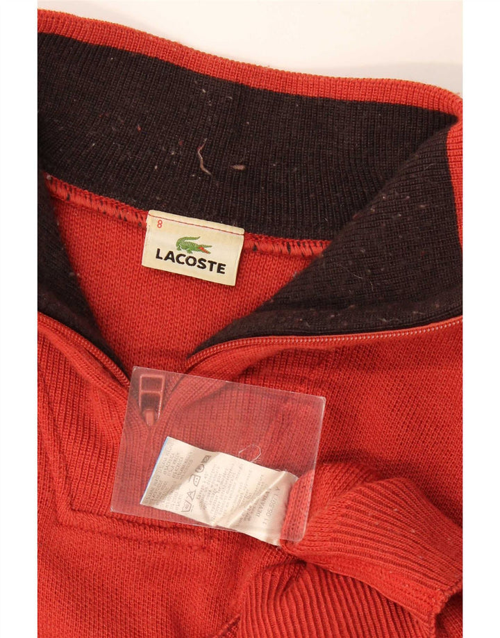 Мужской свитер Lacoste с воротником на молнии, размер 8, 3XL, красная шерсть