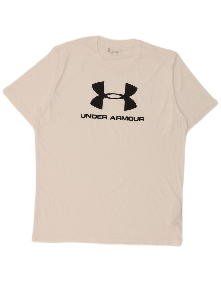 Мужская футболка с рисунком Under Armour, большой белый хлопковый топ