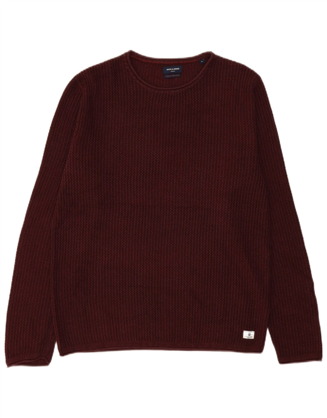 Мужской джемпер с круглым вырезом Jack & Jones, большой бордовый