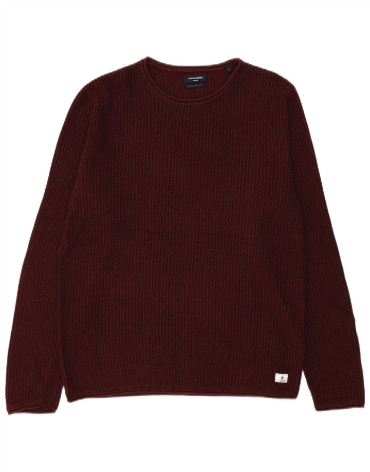 Мужской джемпер с круглым вырезом Jack & Jones, большой бордовый