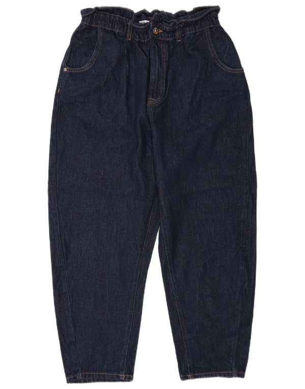 Женские укороченные зауженные джинсы с высокой талией Zara EU 42, большие W32 L24, темно-синие