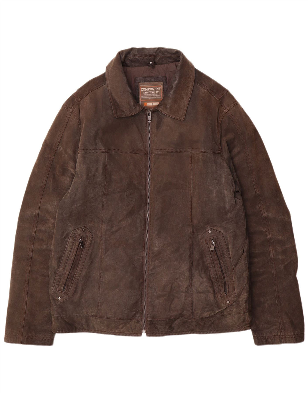 Мужская кожаная куртка Canda UK 42 XL Коричневая кожаная