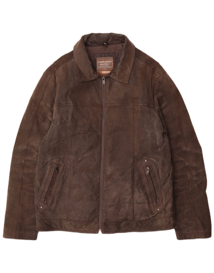 Мужская кожаная куртка Canda UK 42 XL Коричневая кожаная