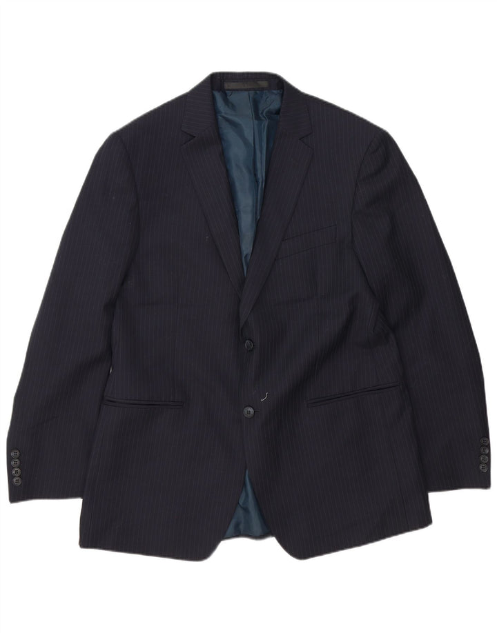 Мужской пиджак на двух пуговицах Marks & Spencer UK 42 XL темно-синий в тонкую полоску