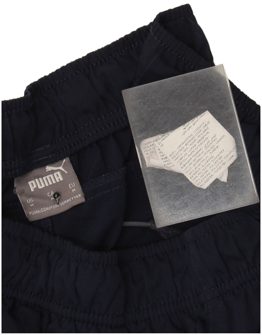 Мужские спортивные шорты Puma среднего размера, темно-синие, полиэстер